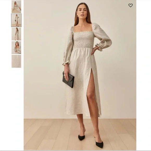 linen cutout dress Cut-Out Linen Dress TAHITI in White